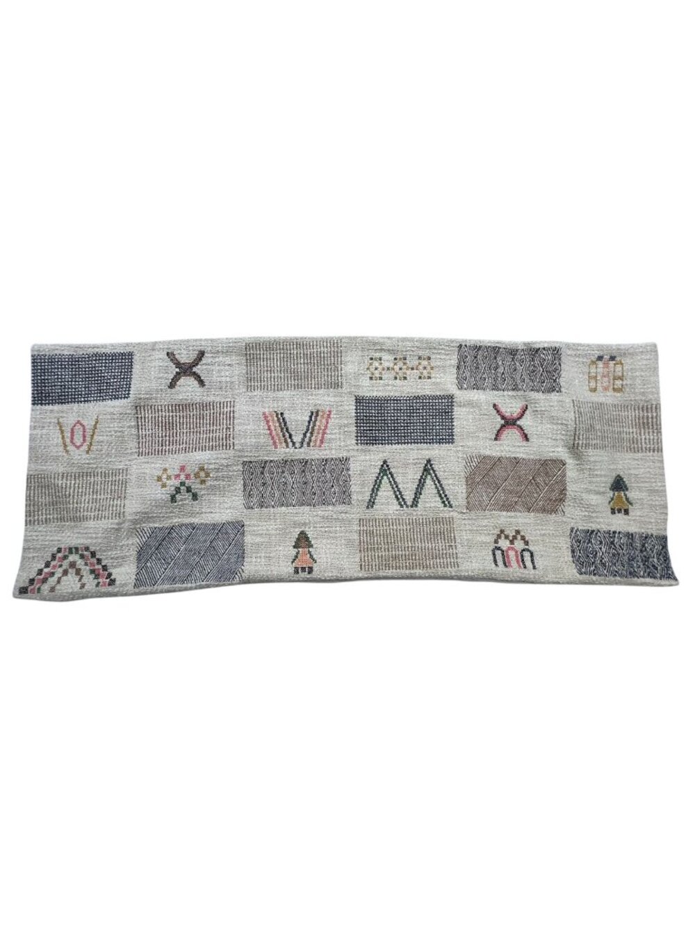 West Elm Southwestern Woven Lumbar Pillow Cover Tribal Chevron Cream Rectangle T